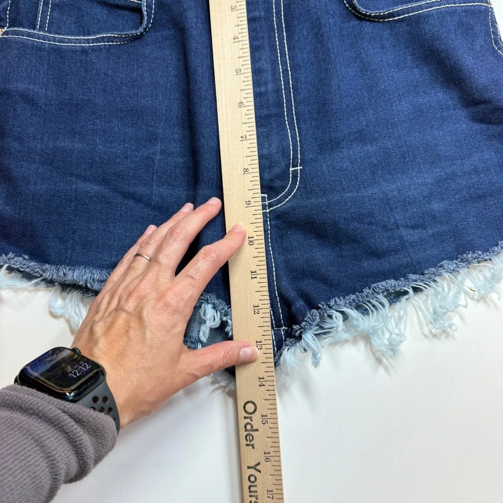 Vintage Gitano Denim Hot Shorts Frayed Hem High Waist 90s Y2K Size 25 Jorts